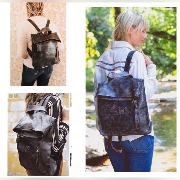 Bed Stu Howie Leather Backpack Black Grey Rustic Rustic Retail $365 - Picture 14 of 14